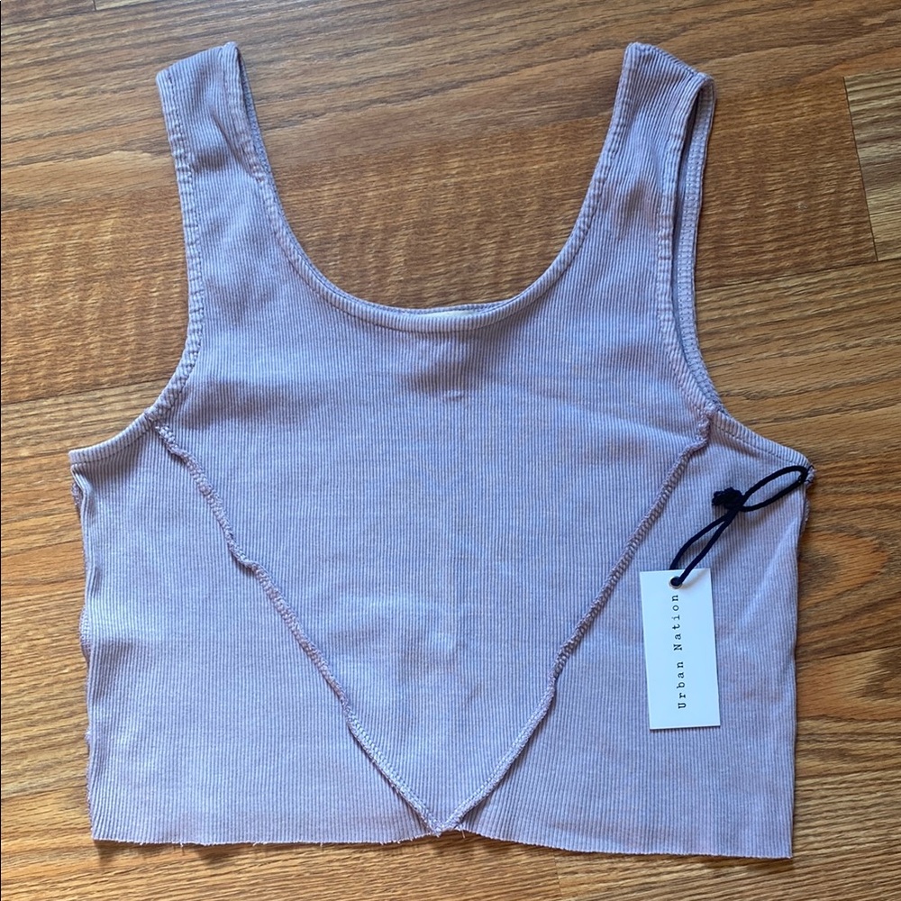 Urban Nation Lavender Ribbed Crop Top